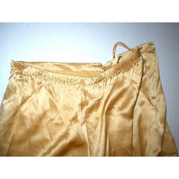 New NWT Designer Natori Gold Silk Pants Womens XS Lounge Sleep Crop Date Cool - Picture 4 of 5